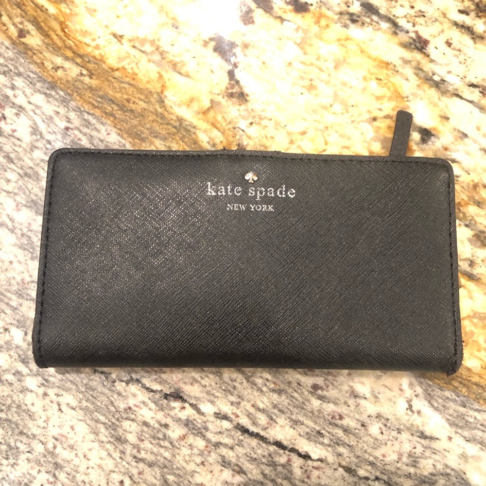 Kate Spade Black Wallet with Polka Dot Interior